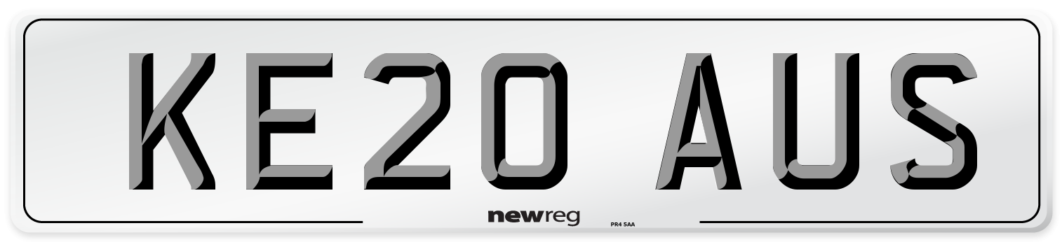 KE20 AUS Number Plate from New Reg